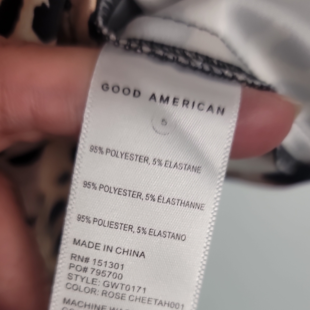 Good American Animal Print Satin Camisole Top - Picture 5 of 5